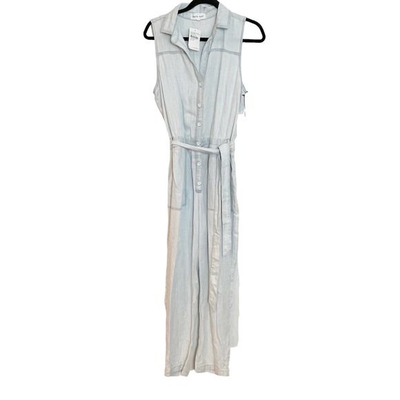 Bella Dahl Sleeveless Belted Tencel Jumpsuit Desert Sky Wash Size M NWT - Picture 7 of 10